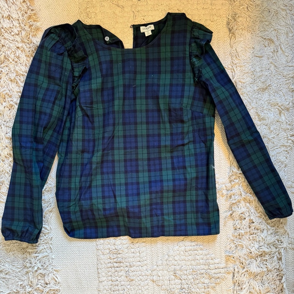 Plaid Long Sleeve Blouse